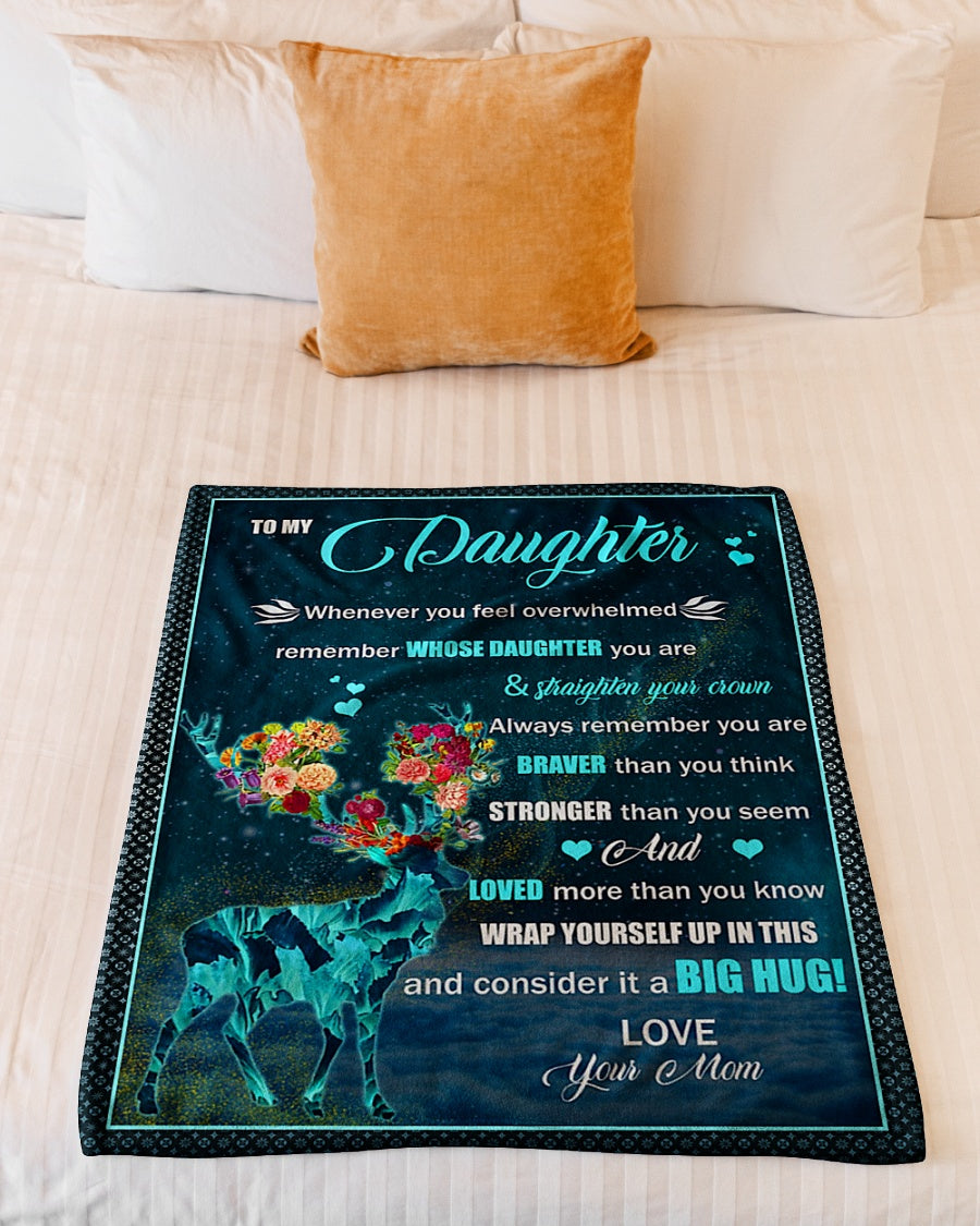 Deer Whenever You Feel Overwhelmed Flannel Blanket For Relaxing At Home And Travel
