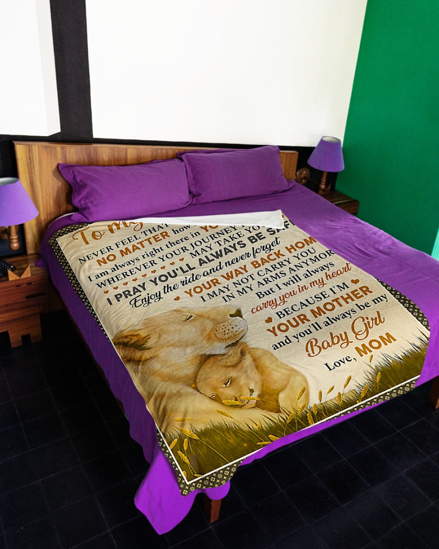 Lion Comforting Home Message Daughter Gift Flannel Blanket For Bed Sofa And Reading Nook Decor