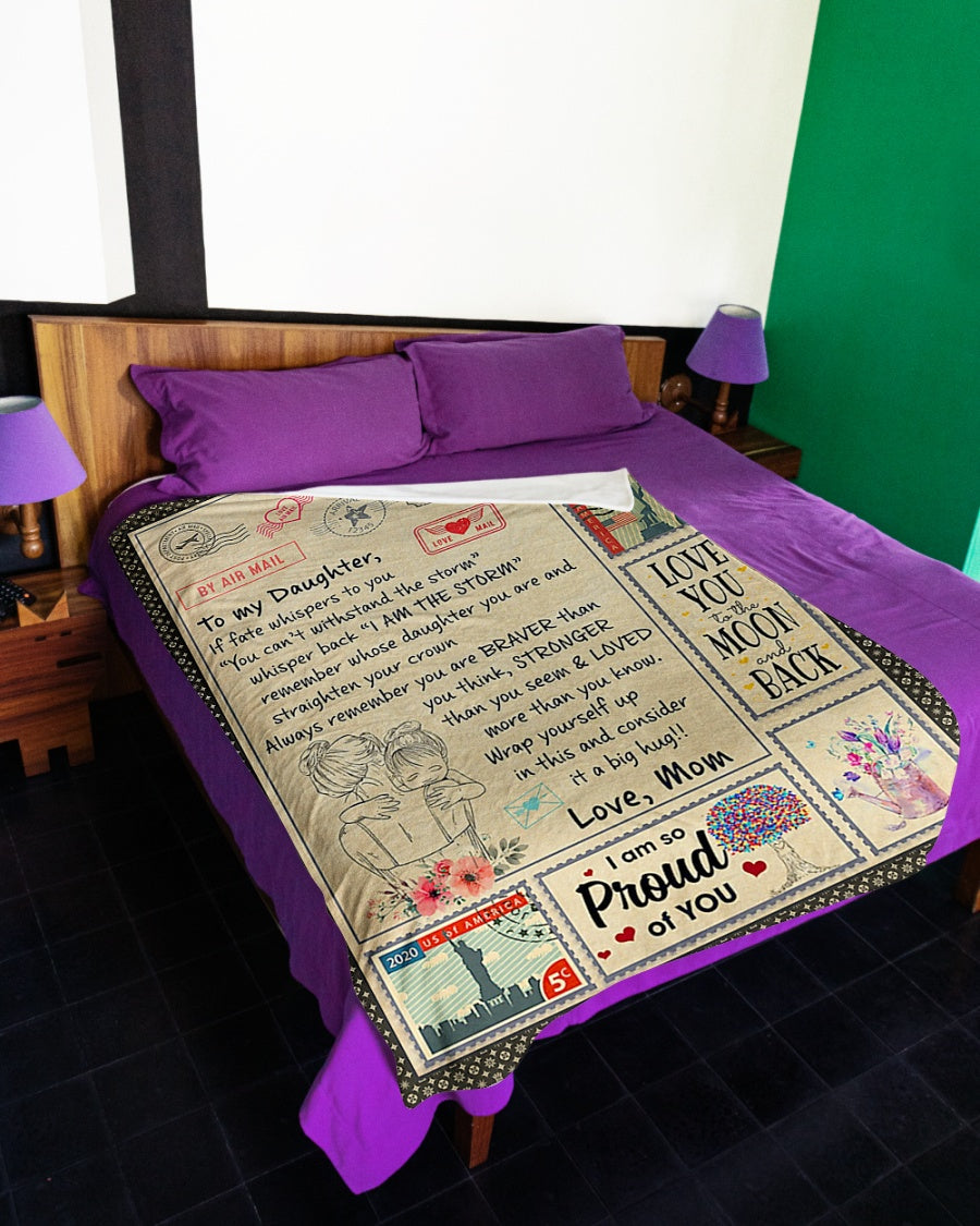 Family If Fate Whispers To You Mom To Daughter Flannel Blanket For Bed Sofa And Reading Nook Decor