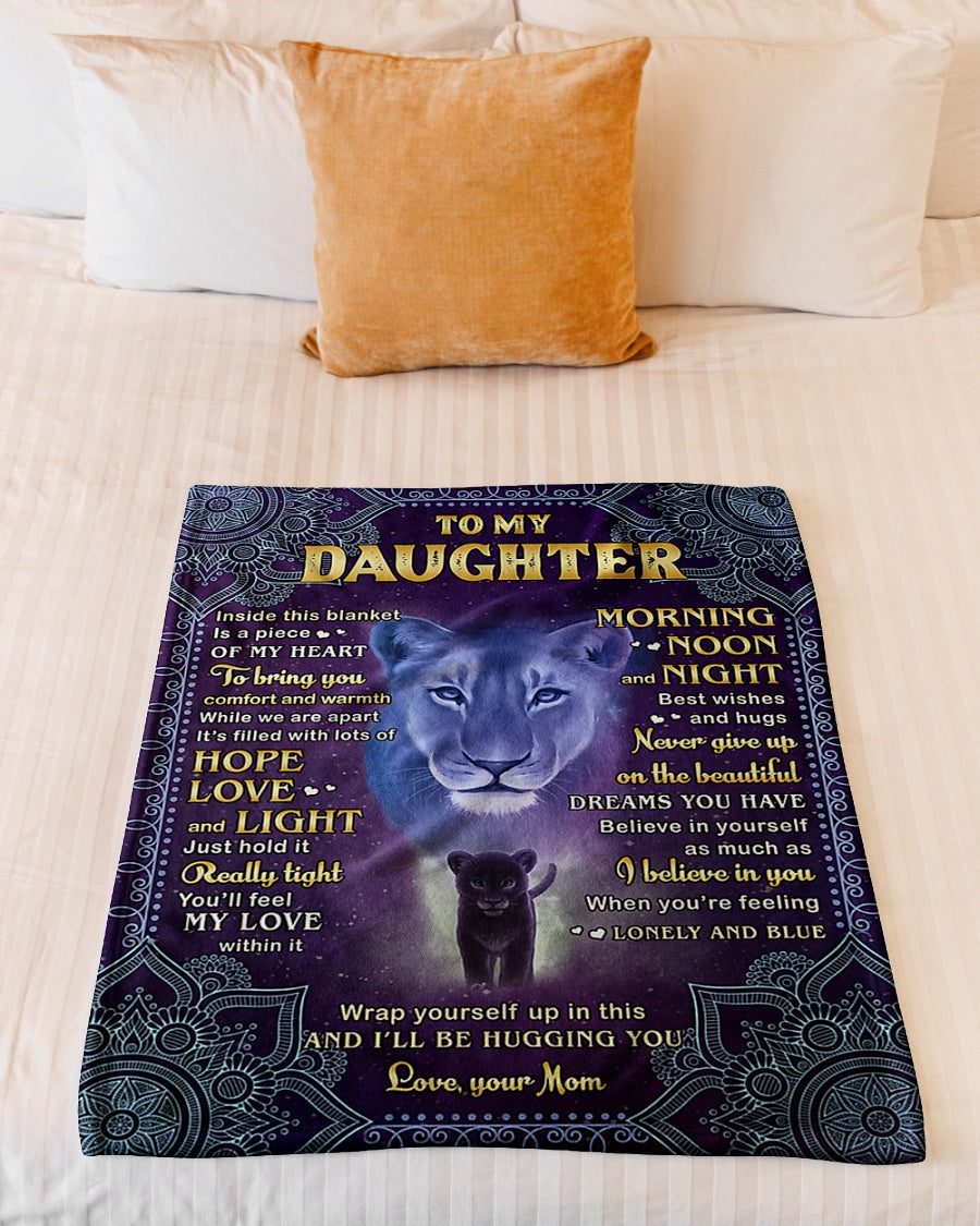Lion I Believe In You Daughter Gift Flannel Blanket For Relaxing At Home And Travel