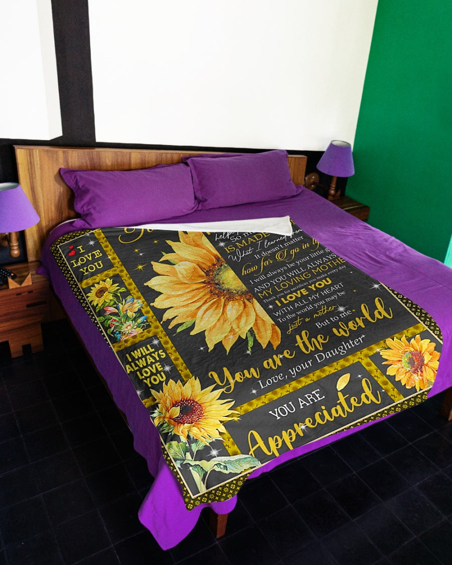 Sunflower To My Mom Flannel Blanket For Cozy Home Lounging And Gifting