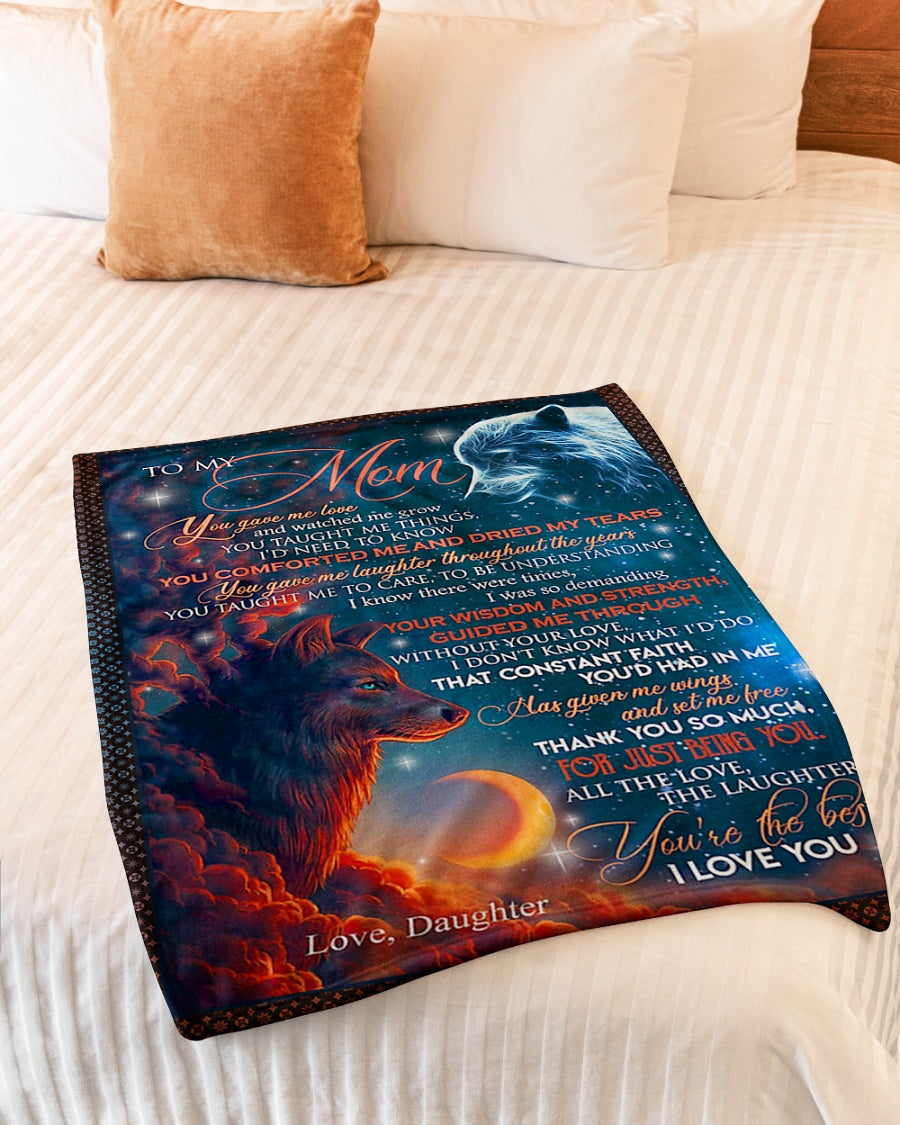 Wolf You Gave Me Love Mother Flannel Blanket For Soft Bed Couch And Home Comfort