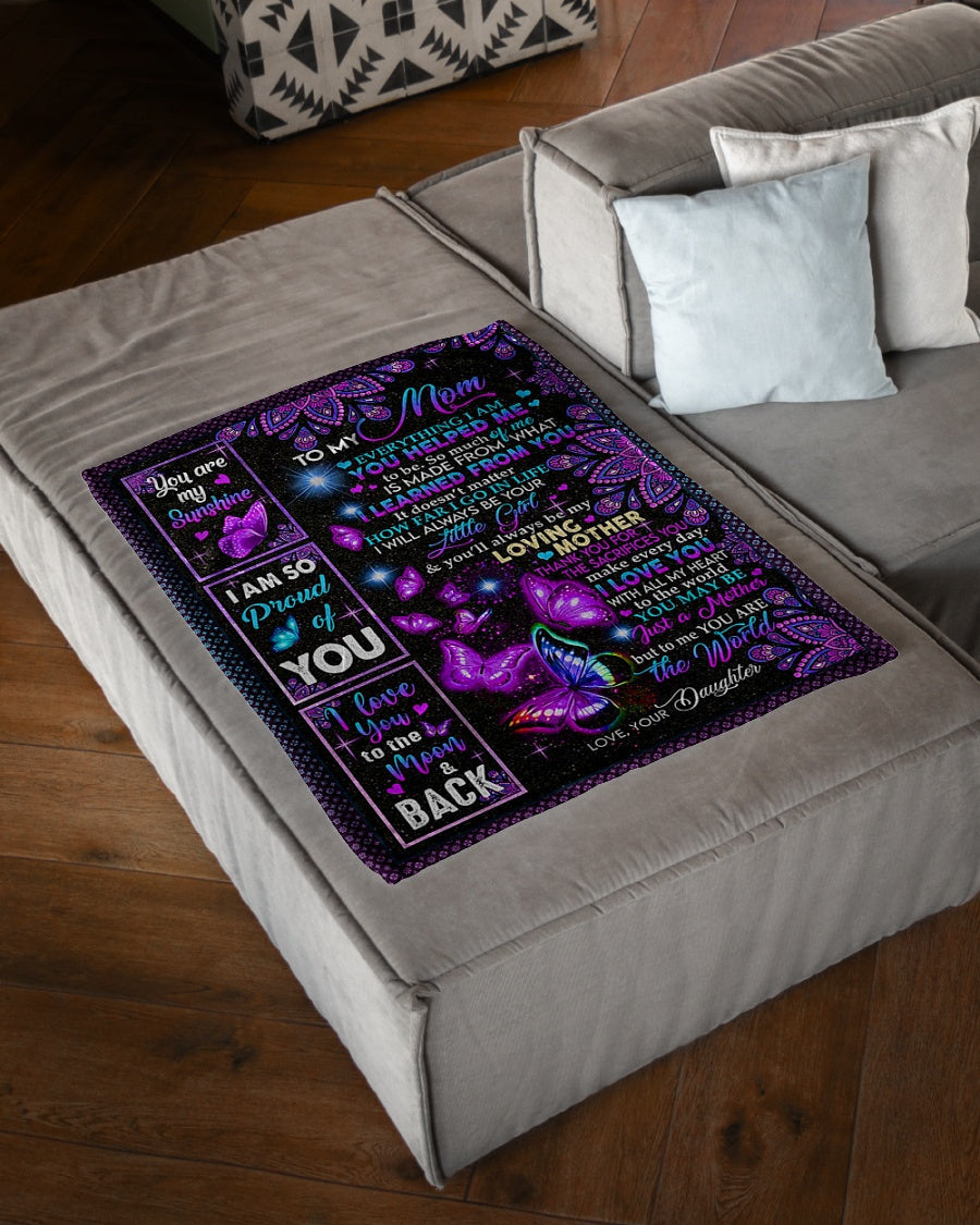 Butterfly You Are The Best Loving Mother Flannel Blanket For Living Room And Bedroom Styling