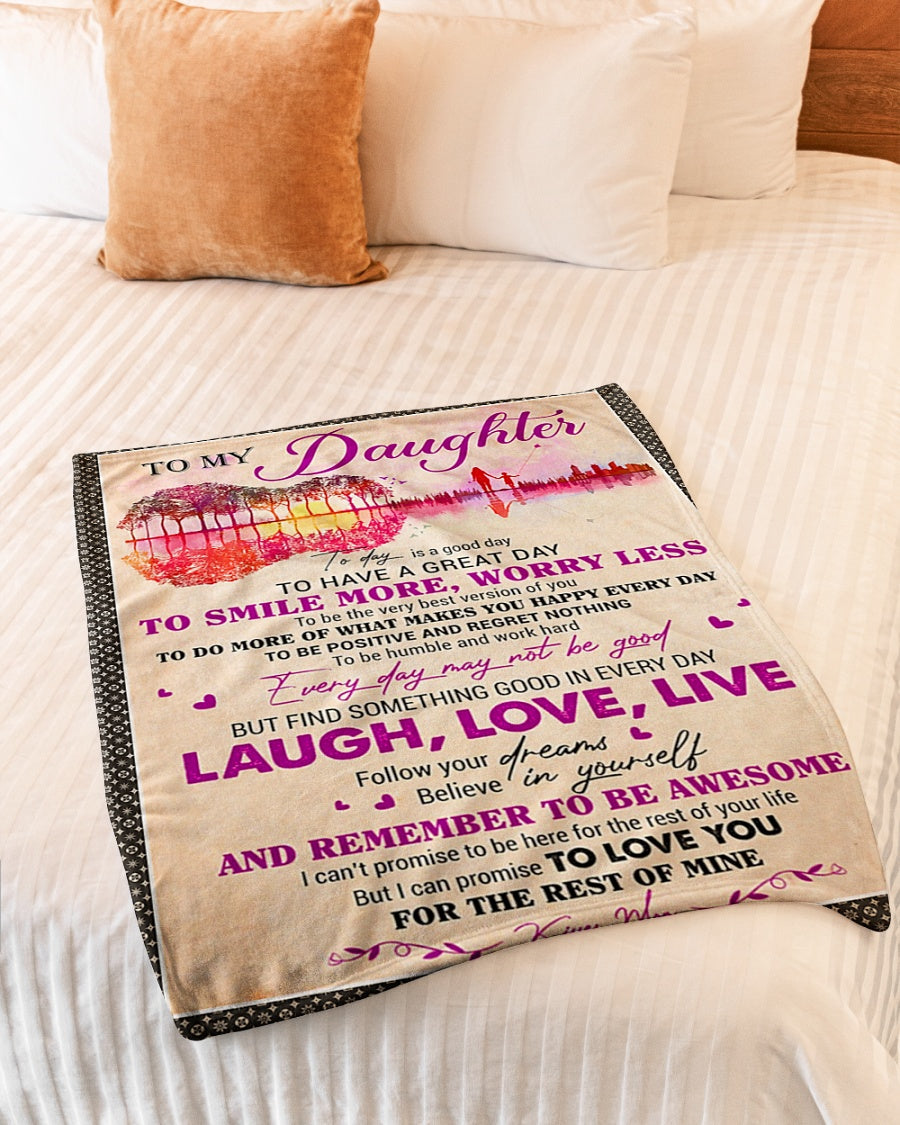 Guitar Today Is A Good Day Mom To Daughter Flannel Blanket For Soft Bed Couch And Home Comfort