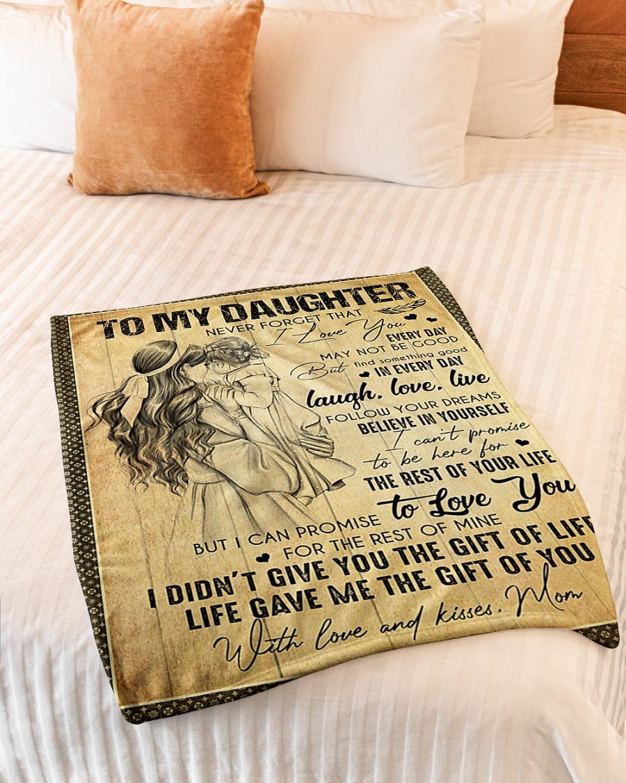 Family The Gift Of Life Daughter Gift Flannel Blanket For Soft Bed Couch And Home Comfort