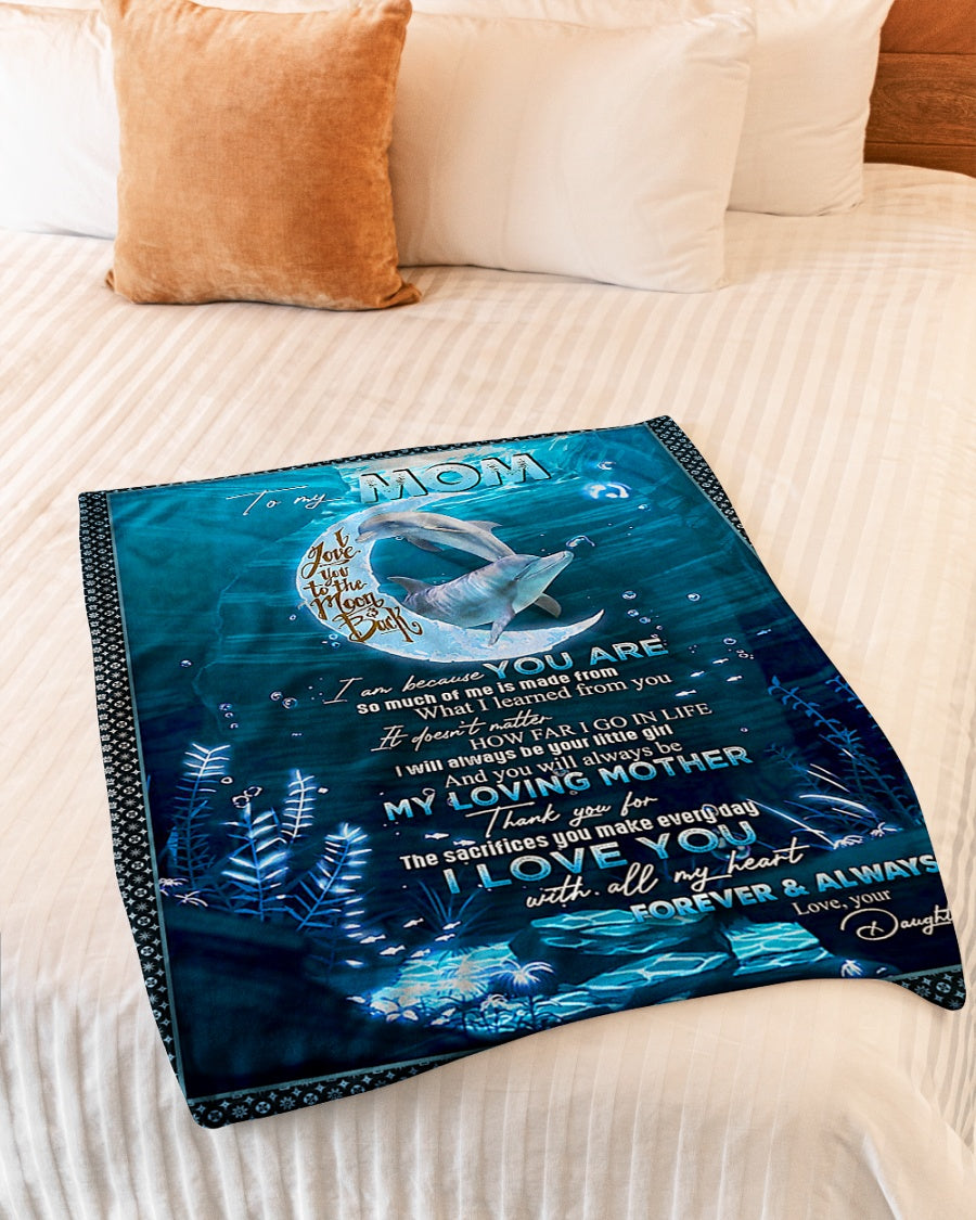 Dolphin I Love You With All My Heart Flannel Blanket For Soft Bed Couch And Home Comfort