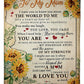 Sunflower I Love You With All My Heart Flannel Blanket For Bed Sofa And Reading Nook Decor