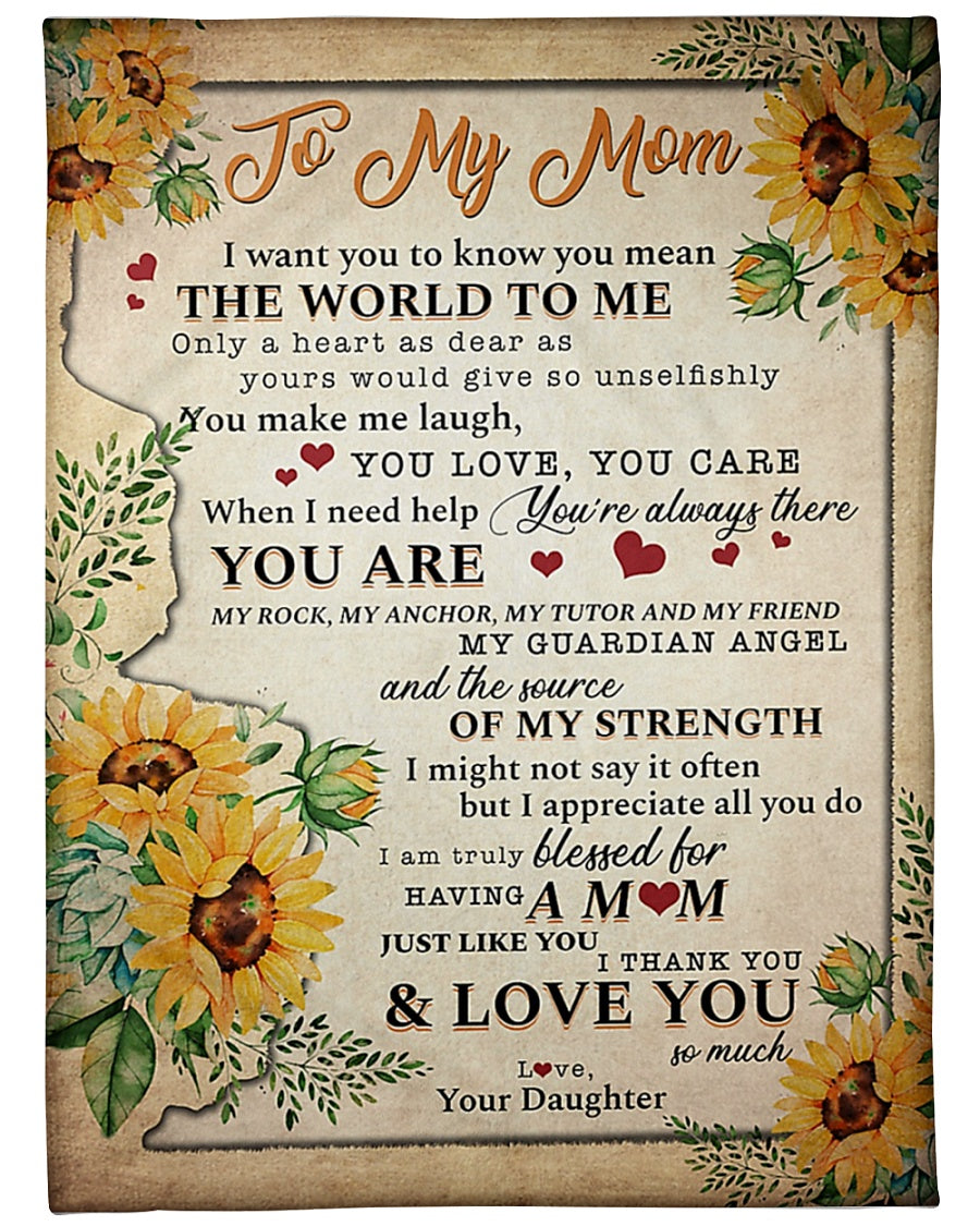 Sunflower I Love You With All My Heart Flannel Blanket For Bed Sofa And Reading Nook Decor