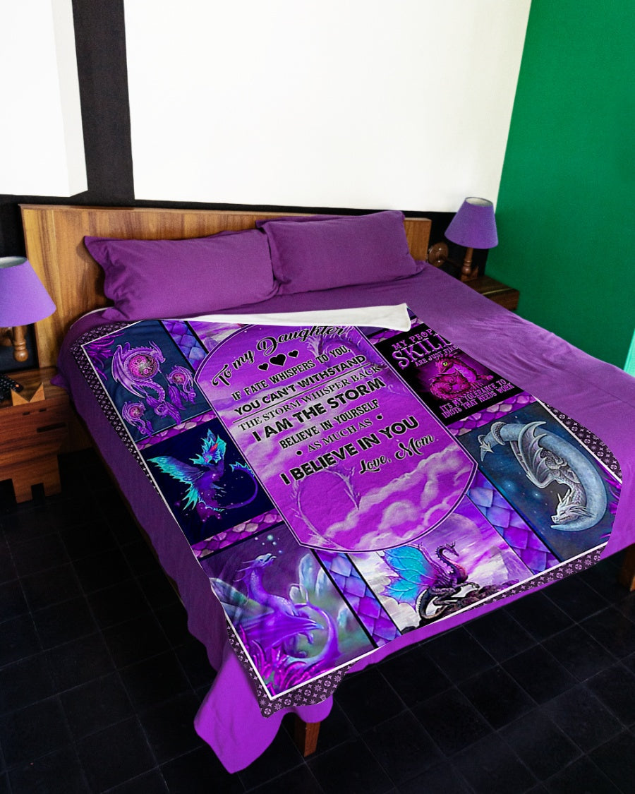 Dragon If Fate Whispers To You Halloween Mom To Daughter Flannel Blanket For Bed Sofa And Reading Nook Decor