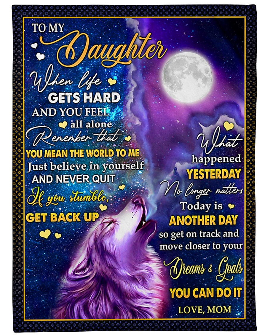 Wolf Believe In Yourself You Can Do It Flannel Blanket For Bed Sofa And Reading Nook Decor