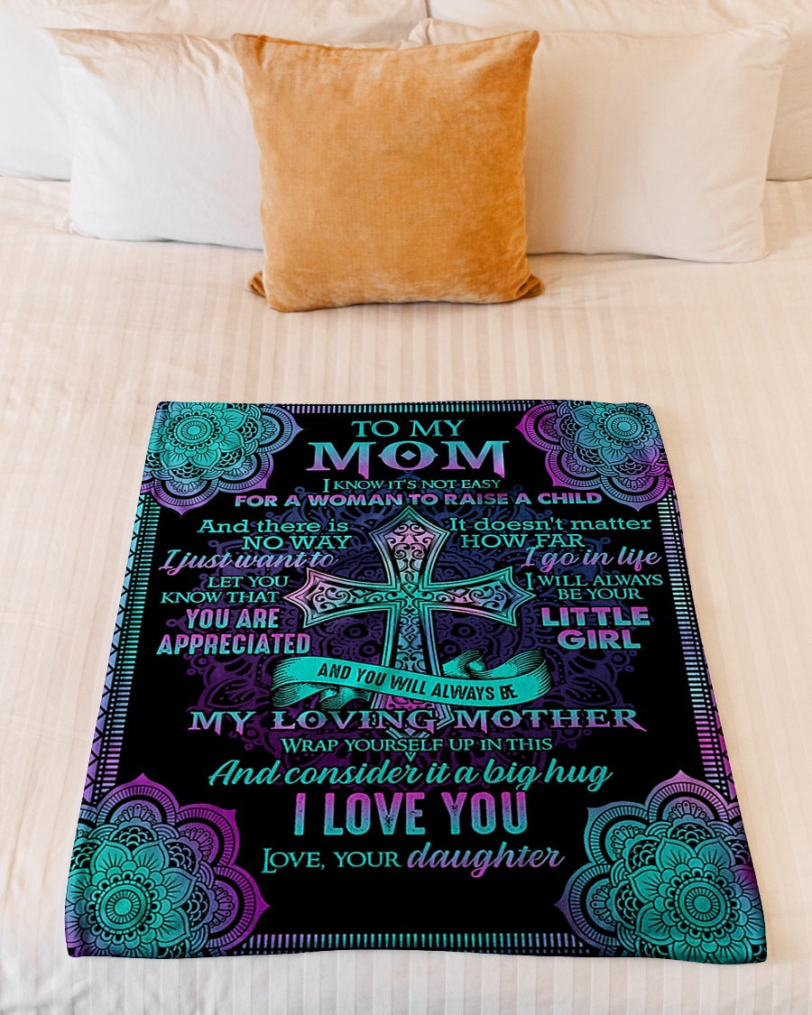 God I Love You With All My Heart Mother Flannel Blanket For Relaxing At Home And Travel