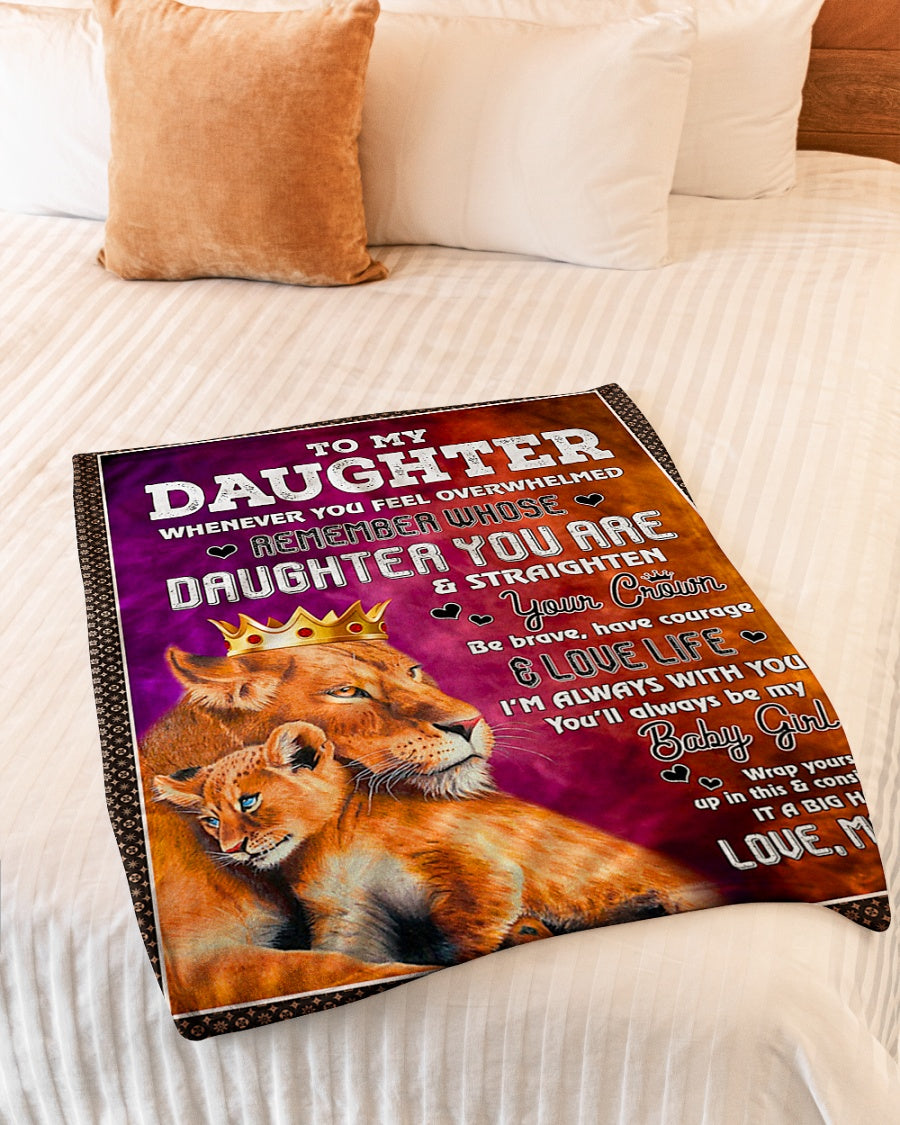 Lion I'm Always With You Daughter Gift Flannel Blanket For Soft Bed Couch And Home Comfort