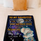 Elephant Comforting Home Message Daughter Gift Flannel Blanket For Relaxing At Home And Travel