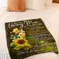 Sunflower Inspiring Family Hero Message Flannel Blanket For Soft Bed Couch And Home Comfort
