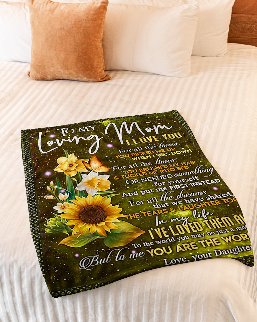 Sunflower Inspiring Family Hero Message Flannel Blanket For Soft Bed Couch And Home Comfort