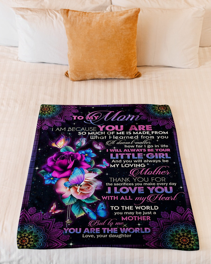 Rose Beloved Mother Message Flannel Blanket For Relaxing At Home And Travel