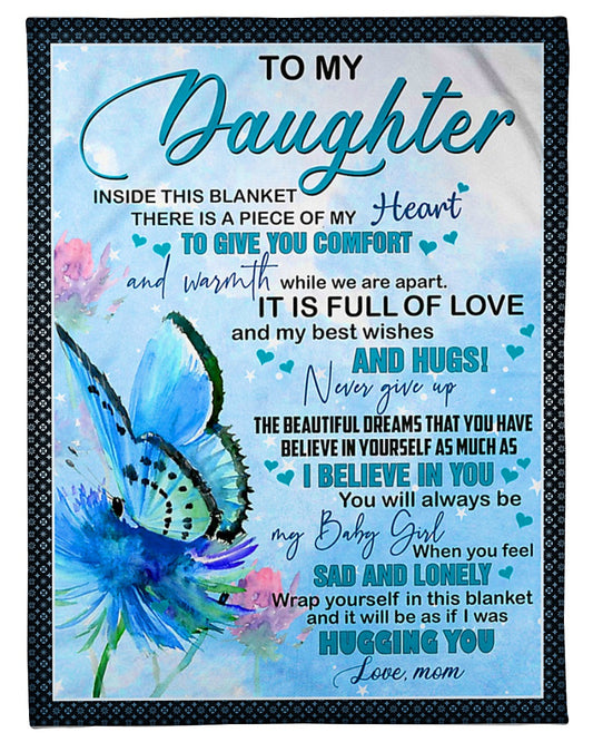 Butterfly Mom To Daughter 50 x 60 Inch Flannel Blanket For Cozy Bedroom And Sofa Decor