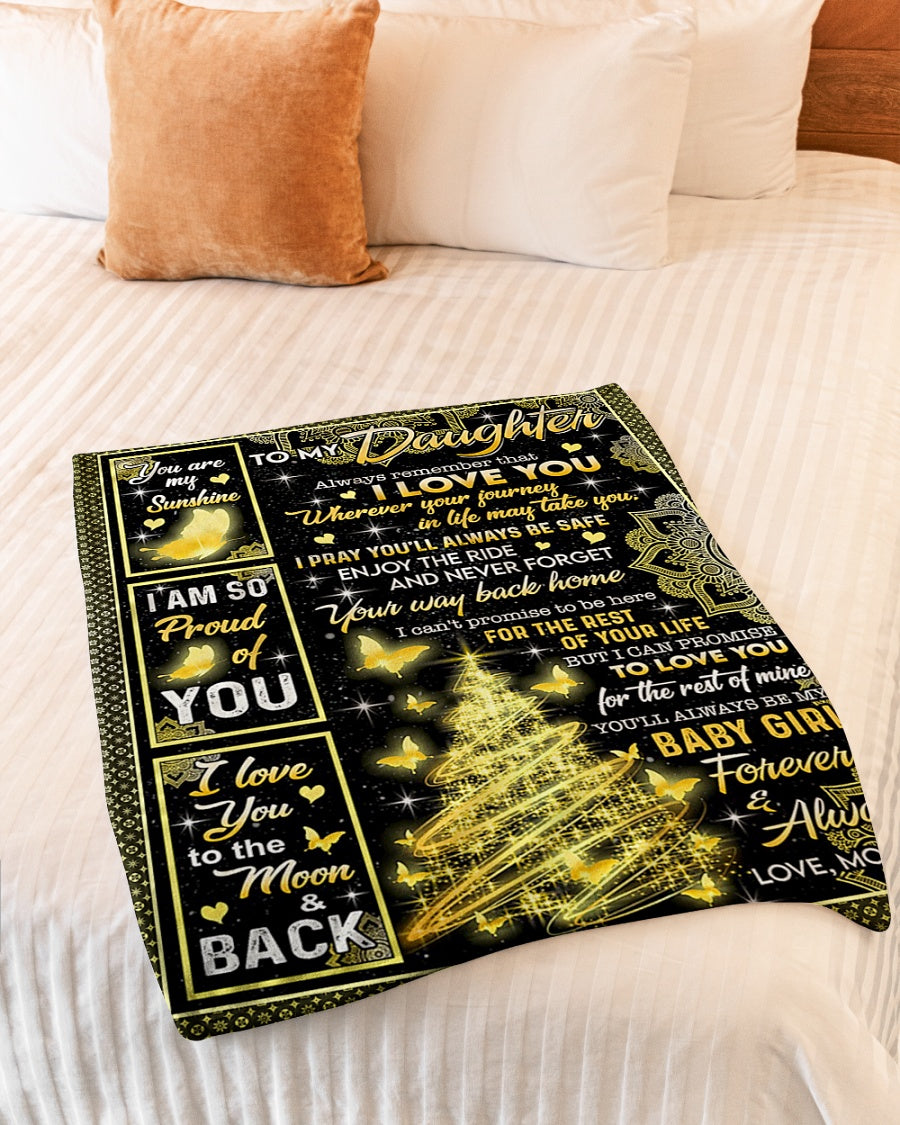Family I Am So Proud Of You Daughter Gift Christmas Flannel Blanket For Soft Bed Couch And Home Comfort