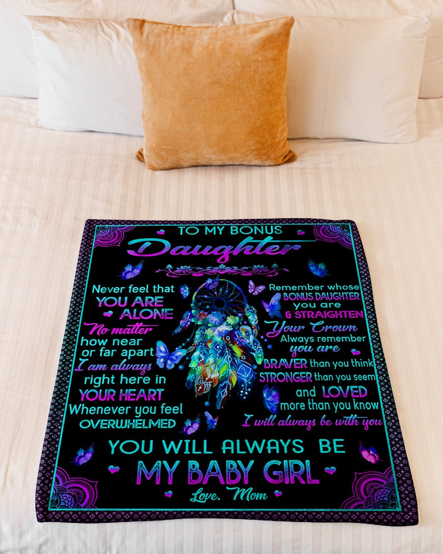 Family Never Feel That You Are Alone To Bonus Daughter Flannel Blanket For Relaxing At Home And Travel