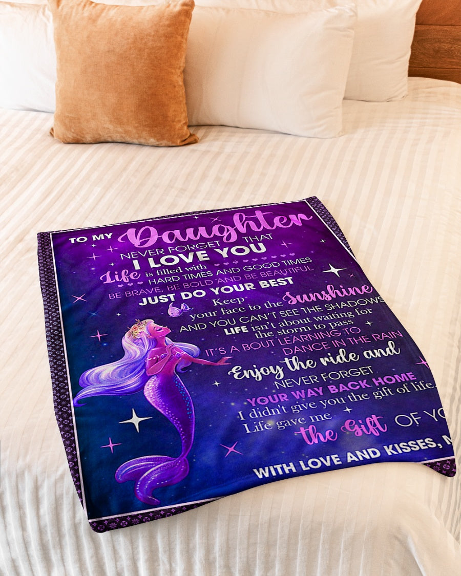 Mermaid Never Forget That I Love You Mom To Daughter Flannel Blanket For Soft Bed Couch And Home Comfort
