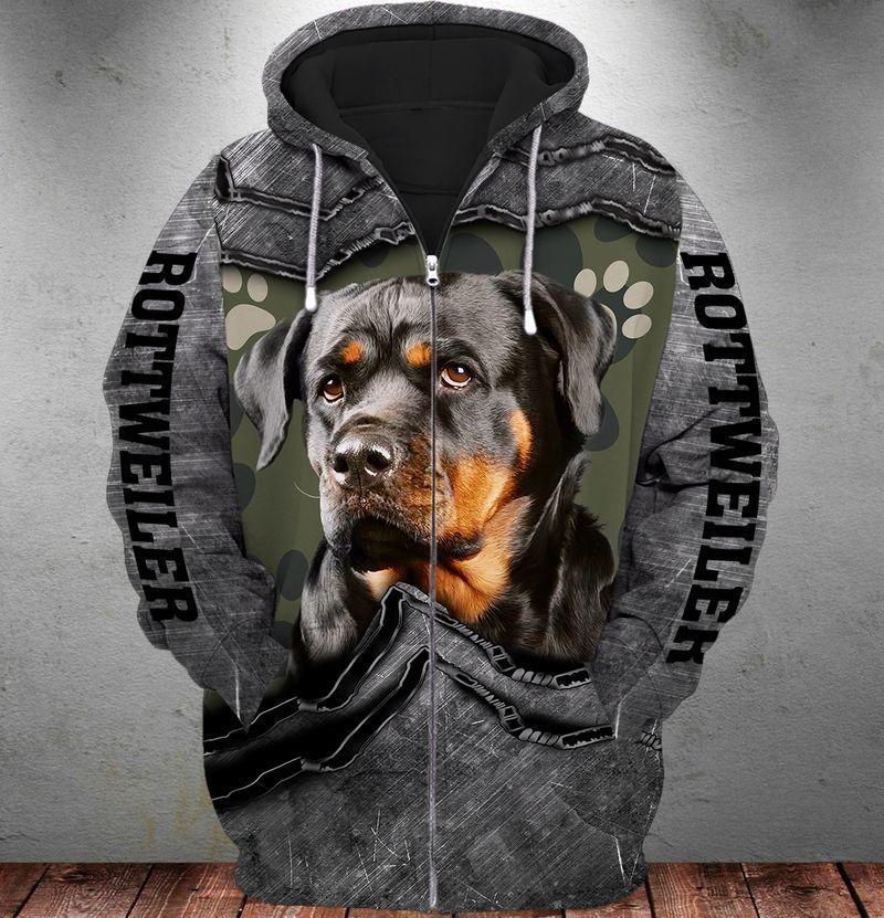 Rottweiler My Friend Dog Art – 3D Hoodie