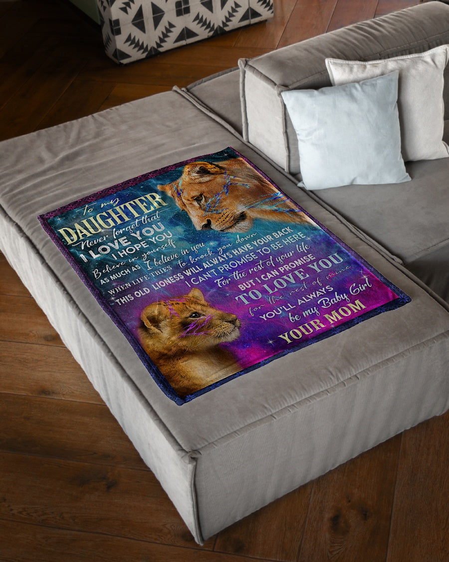 Lion Believe In Yourself Daughter Gift Flannel Blanket For Living Room And Bedroom Styling