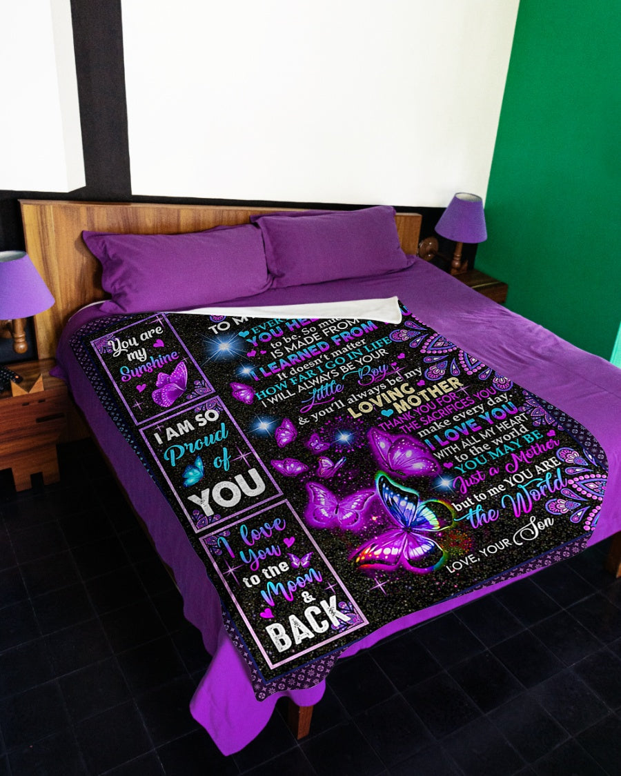 Butterfly To Me You Are The World Mother Flannel Blanket For Cozy Home Lounging And Gifting