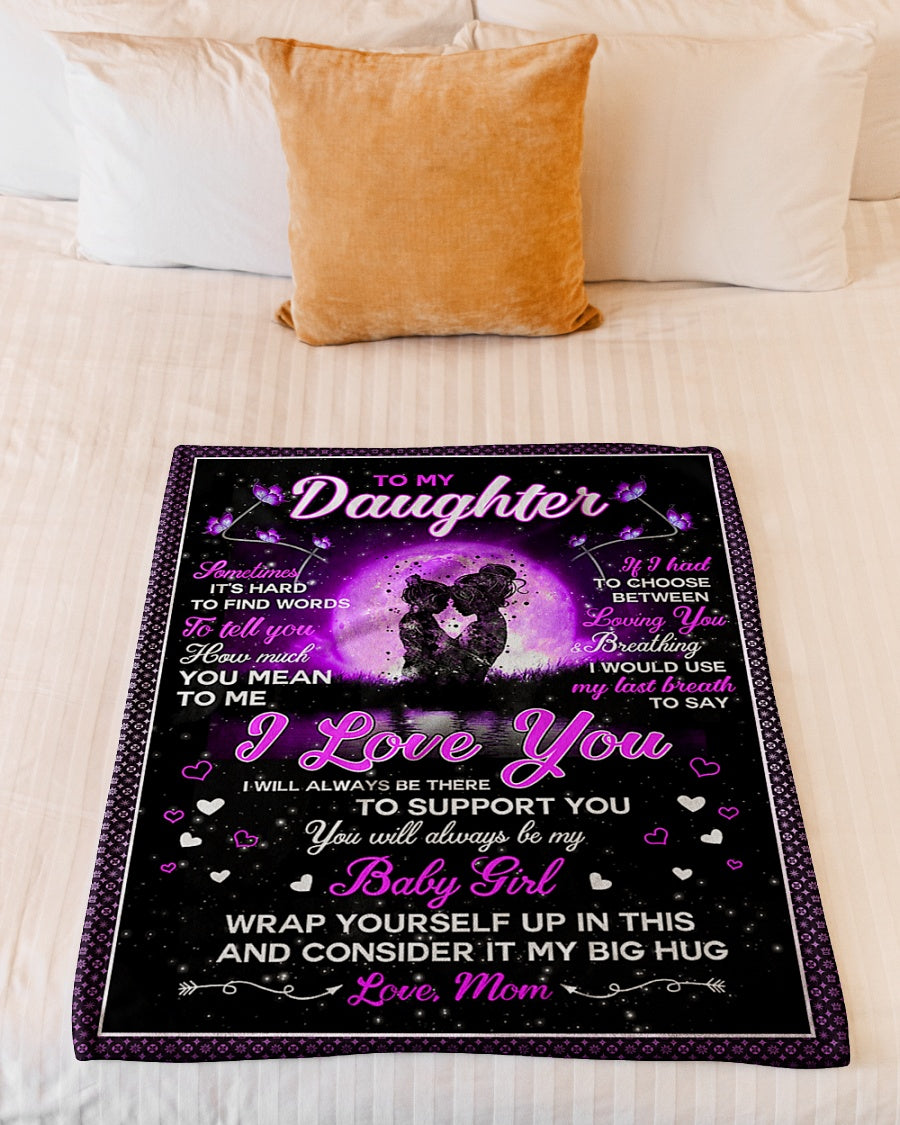 Family Baby Girl Mom To Daughter Flannel Blanket For Relaxing At Home And Travel