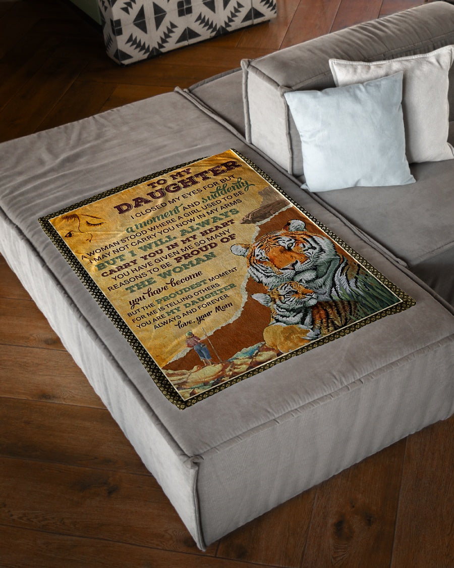 Family I Closed My Eyes For But A Moment Mom To Daughter Flannel Blanket For Living Room And Bedroom Styling