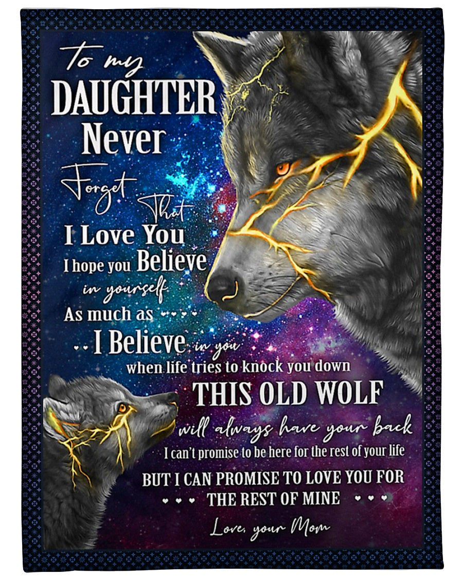 Wolf Believe In Yourself I Love You Flannel Blanket For Bed Sofa And Reading Nook Decor