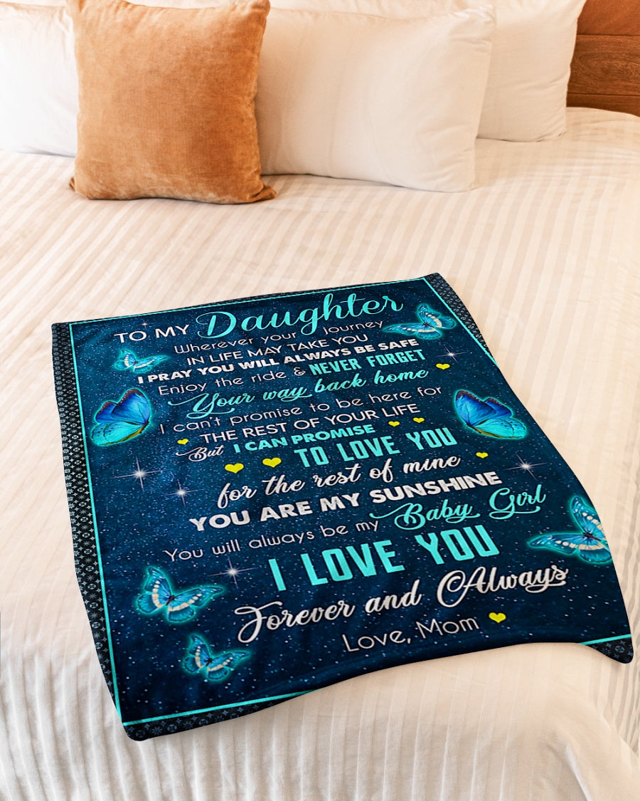 Butterfly Wherever Your Journey In Life Mom To Daughter Flannel Blanket For Soft Bed Couch And Home Comfort