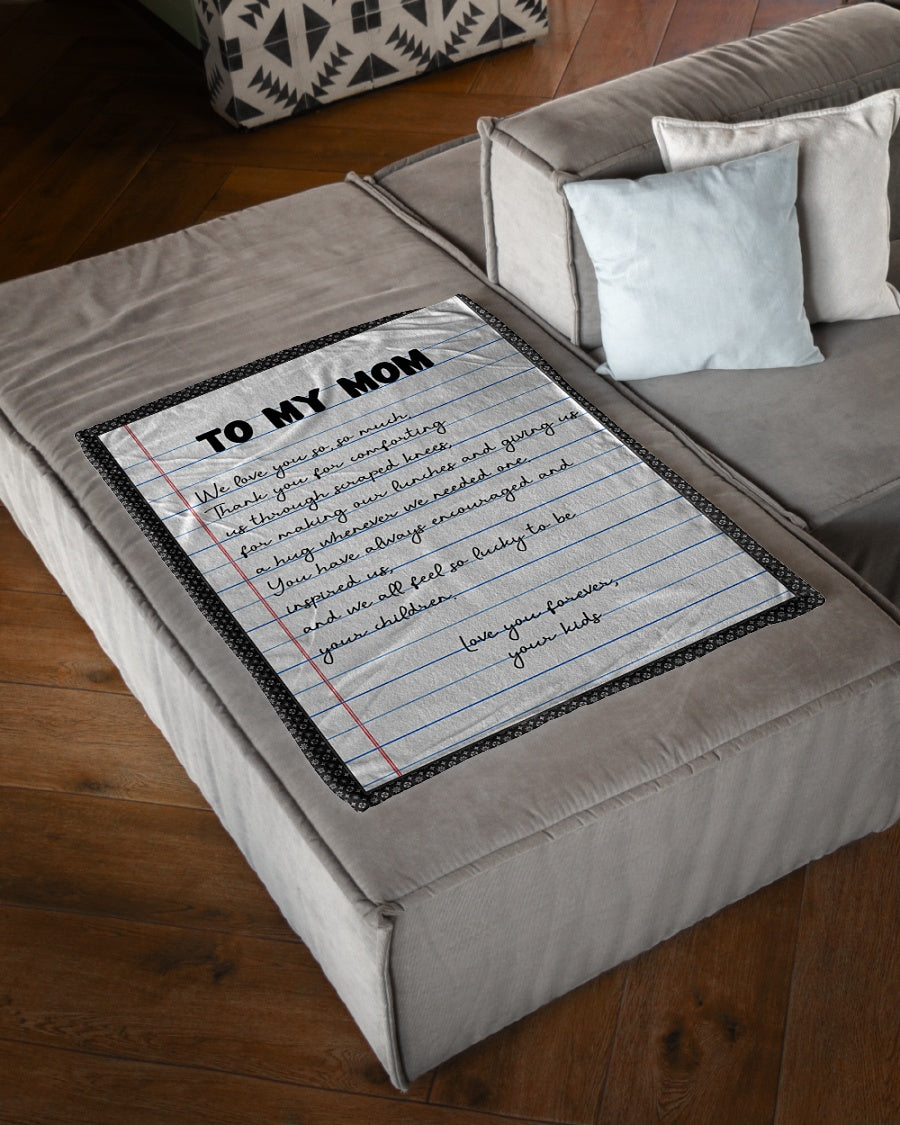 Dear Mom Letter Flannel Blanket For Living Room And Bedroom Styling