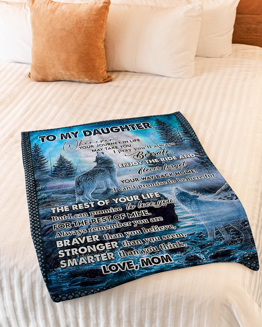 Wolf The Rest Of Your Life Daughter Gift Flannel Blanket For Soft Bed Couch And Home Comfort