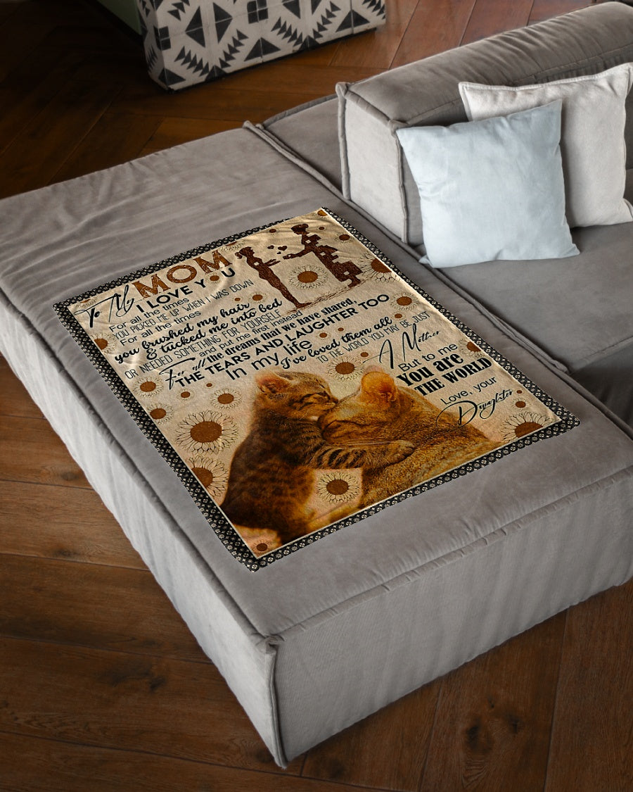 Cat To My Mom Cat In My Life Flannel Blanket For Living Room And Bedroom Styling