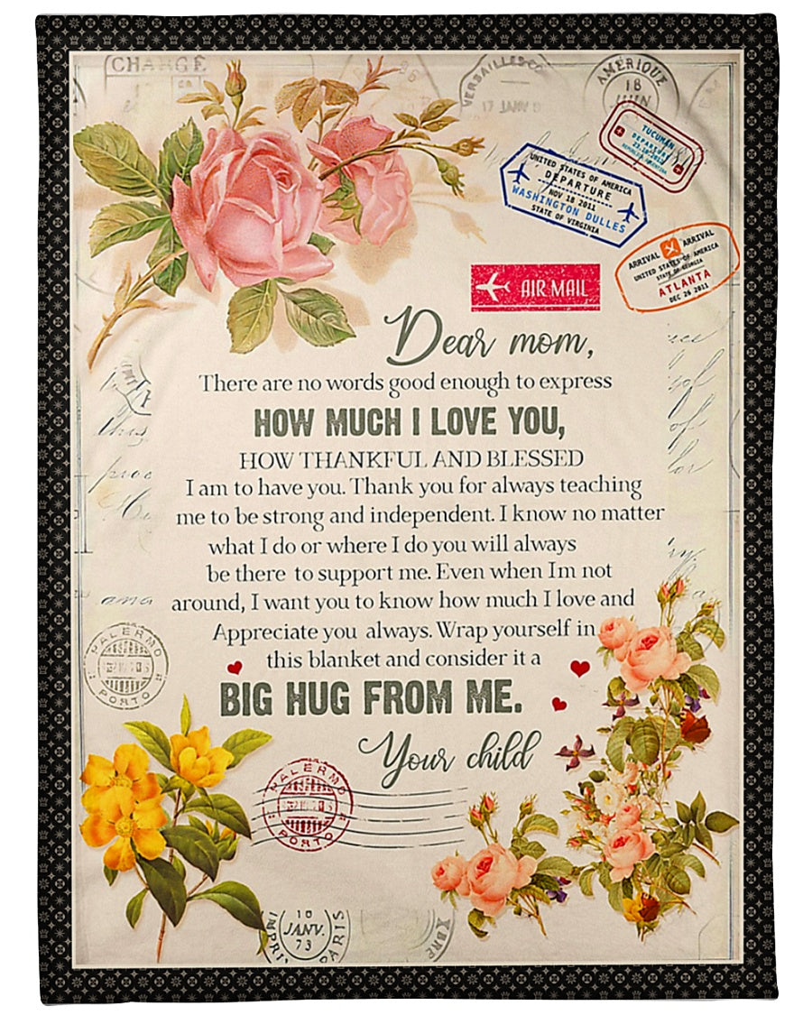 Family To My Mother For Mother Rose Letter Flannel Blanket For Bed Sofa And Reading Nook Decor