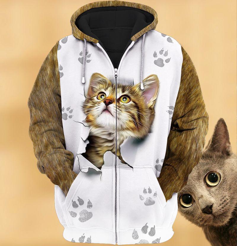 Cats Happiness All Life Art – 3D Hoodie