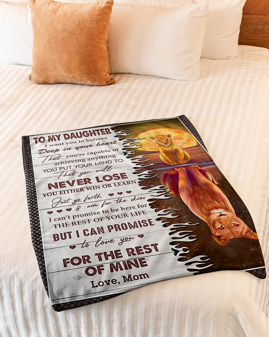 Lion Deep In Your Heart Daughter Gift Flannel Blanket For Soft Bed Couch And Home Comfort