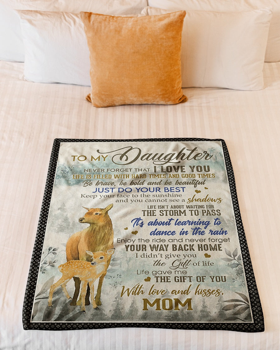 Family Positive Encouragement Message Daughter Gift Flannel Blanket For Relaxing At Home And Travel