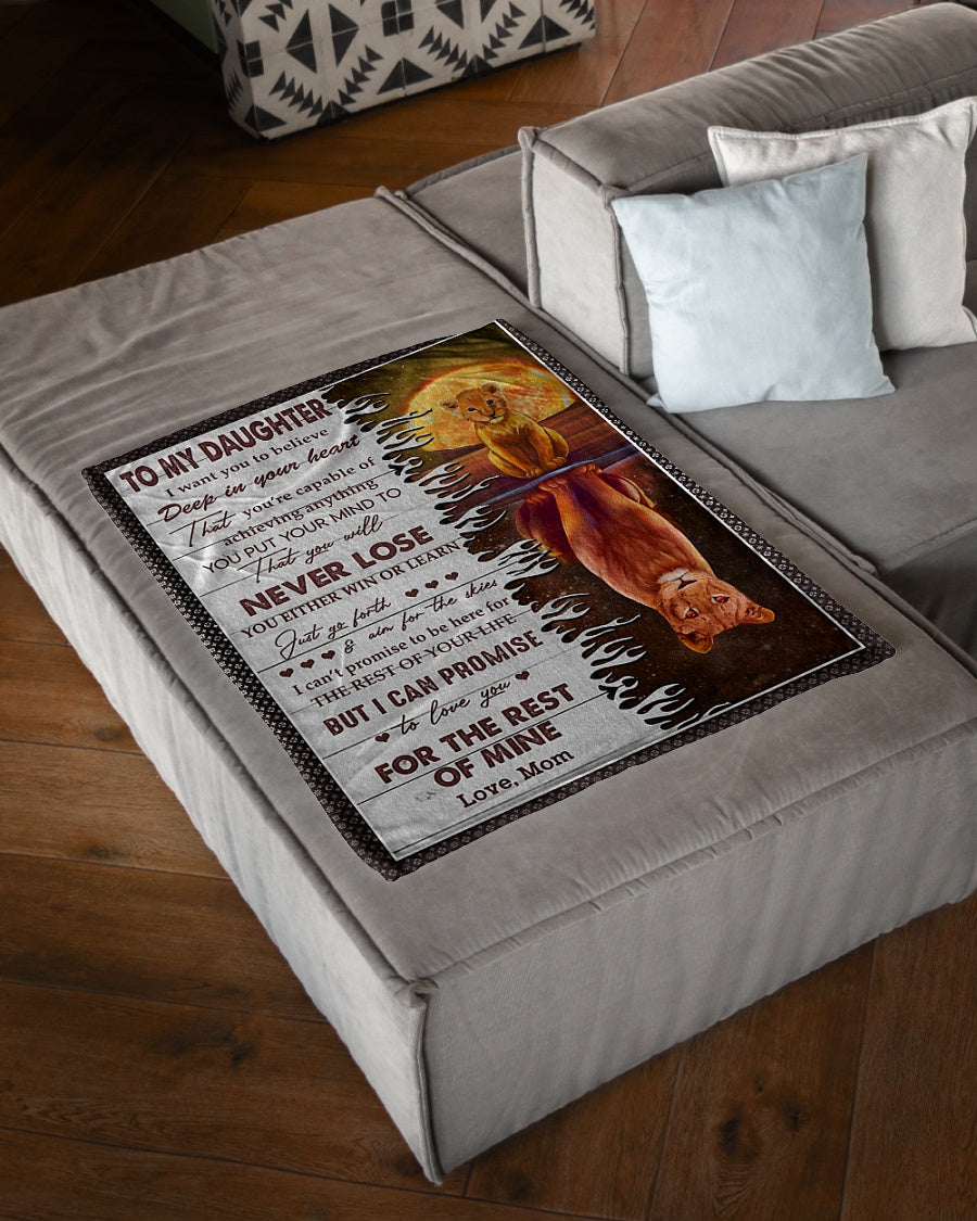 Lion Deep In Your Heart Daughter Gift Flannel Blanket For Living Room And Bedroom Styling