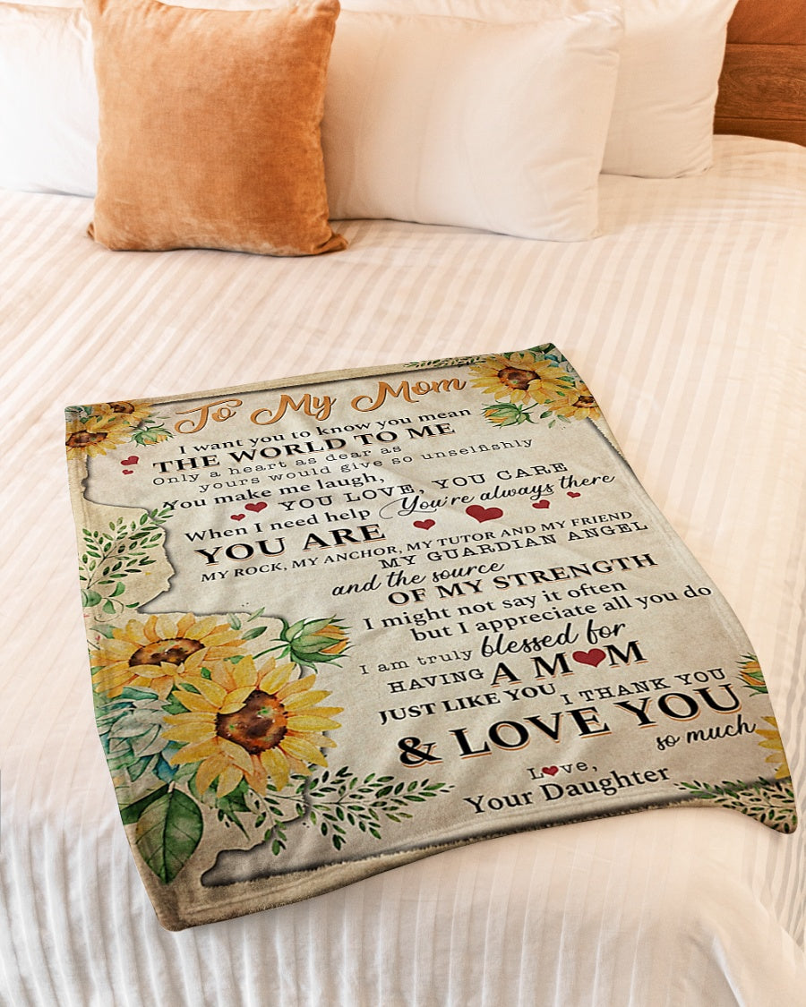 Sunflower I Love You With All My Heart Flannel Blanket For Soft Bed Couch And Home Comfort