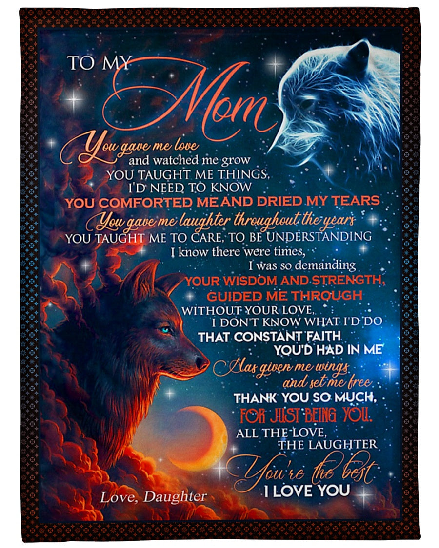 Wolf You Gave Me Love Mother Flannel Blanket For Bed Sofa And Reading Nook Decor