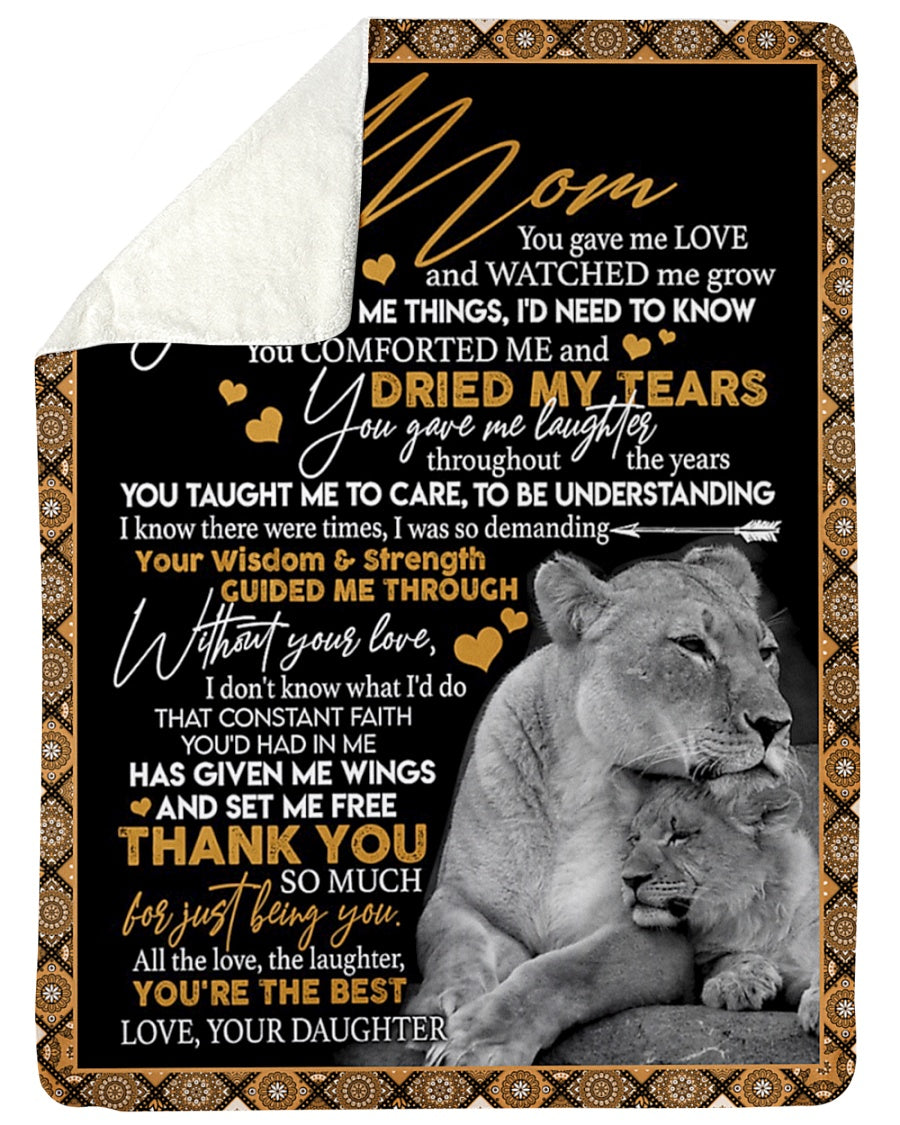 Lion Love To My Mom Big Hug From Me Flannel Blanket For Soft Bed Couch And Home Comfort