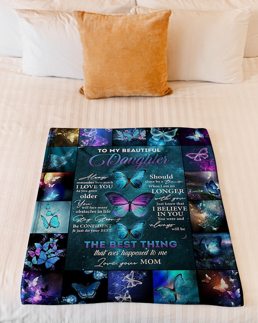 Butterfly Remember How Much I Love You Flannel Blanket For Relaxing At Home And Travel