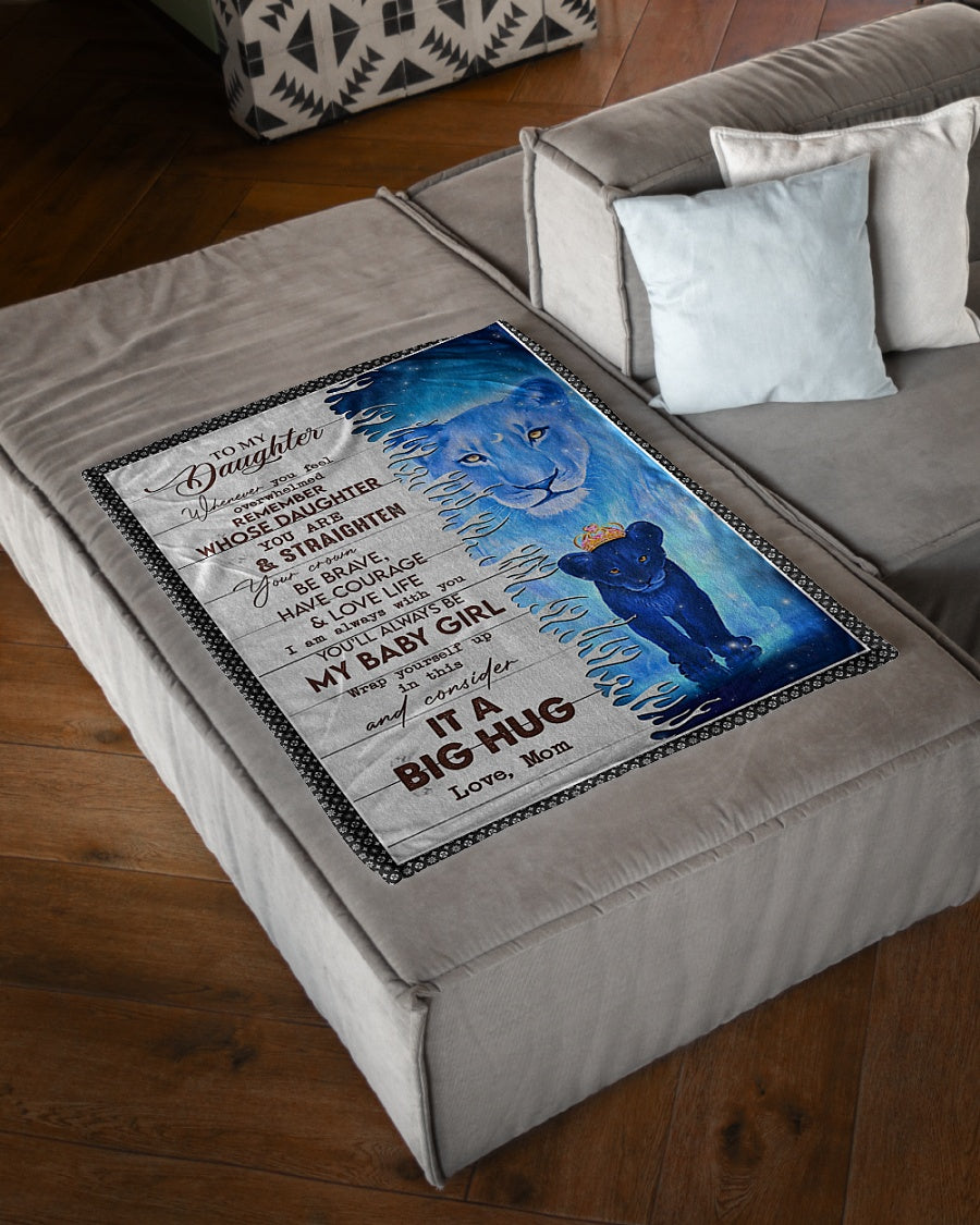 Lion Consider Big Hug Mom To Daughter Flannel Blanket For Living Room And Bedroom Styling