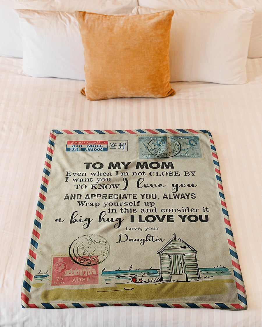 Dear Mom Letter I Love You Flannel Blanket For Relaxing At Home And Travel