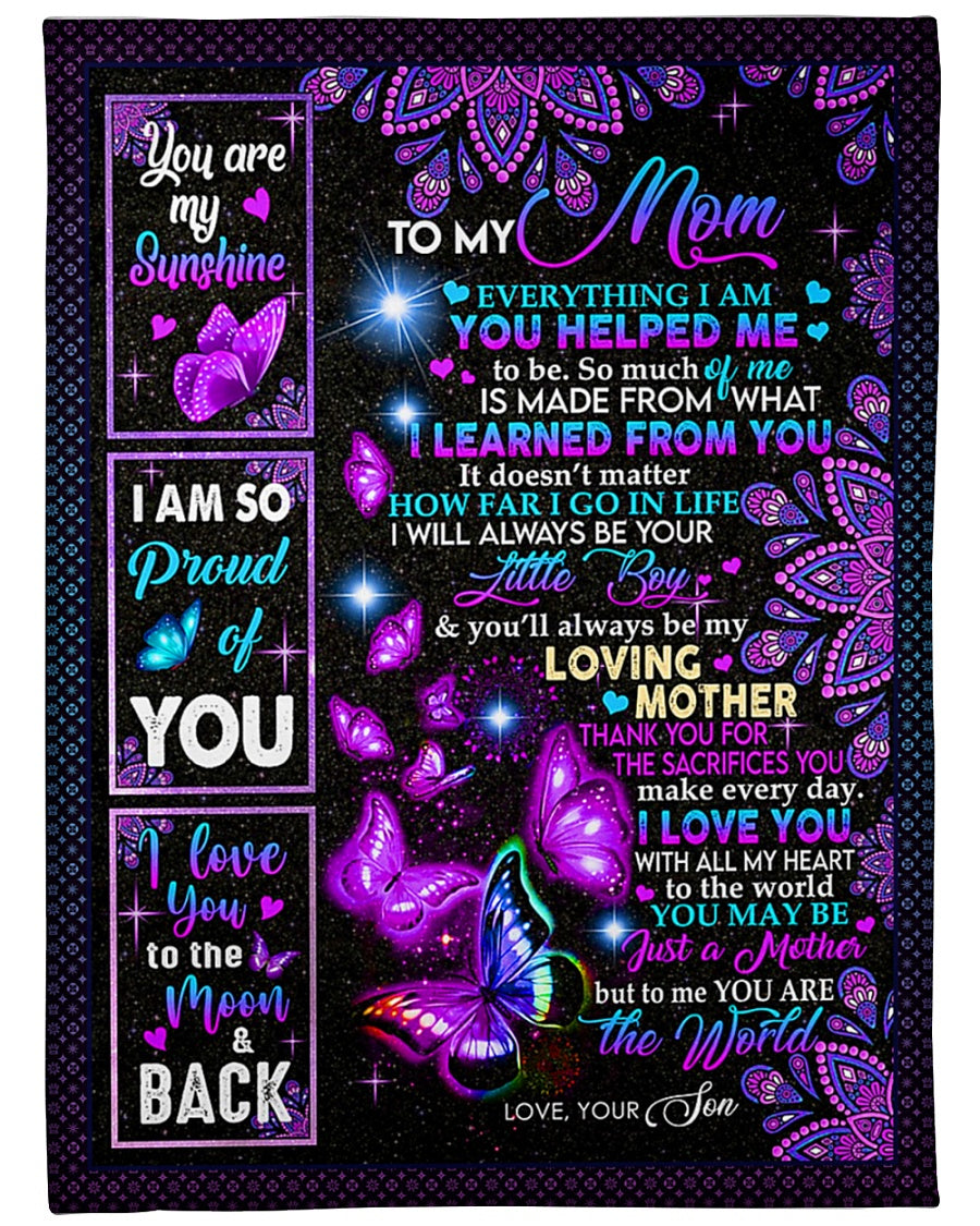 Butterfly To Me You Are The World Mother Flannel Blanket For Bed Sofa And Reading Nook Decor