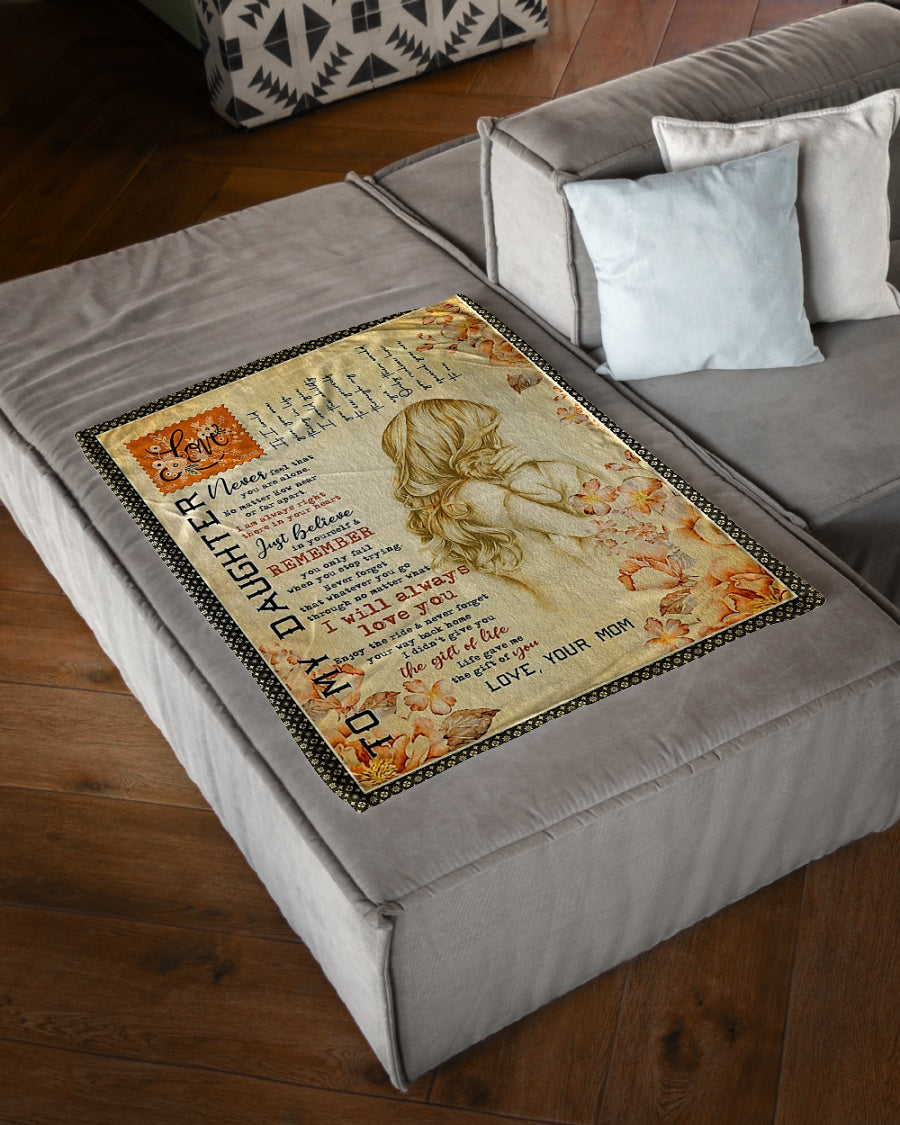Family Mom Will Always Love You Daughter Gift Flannel Blanket For Living Room And Bedroom Styling