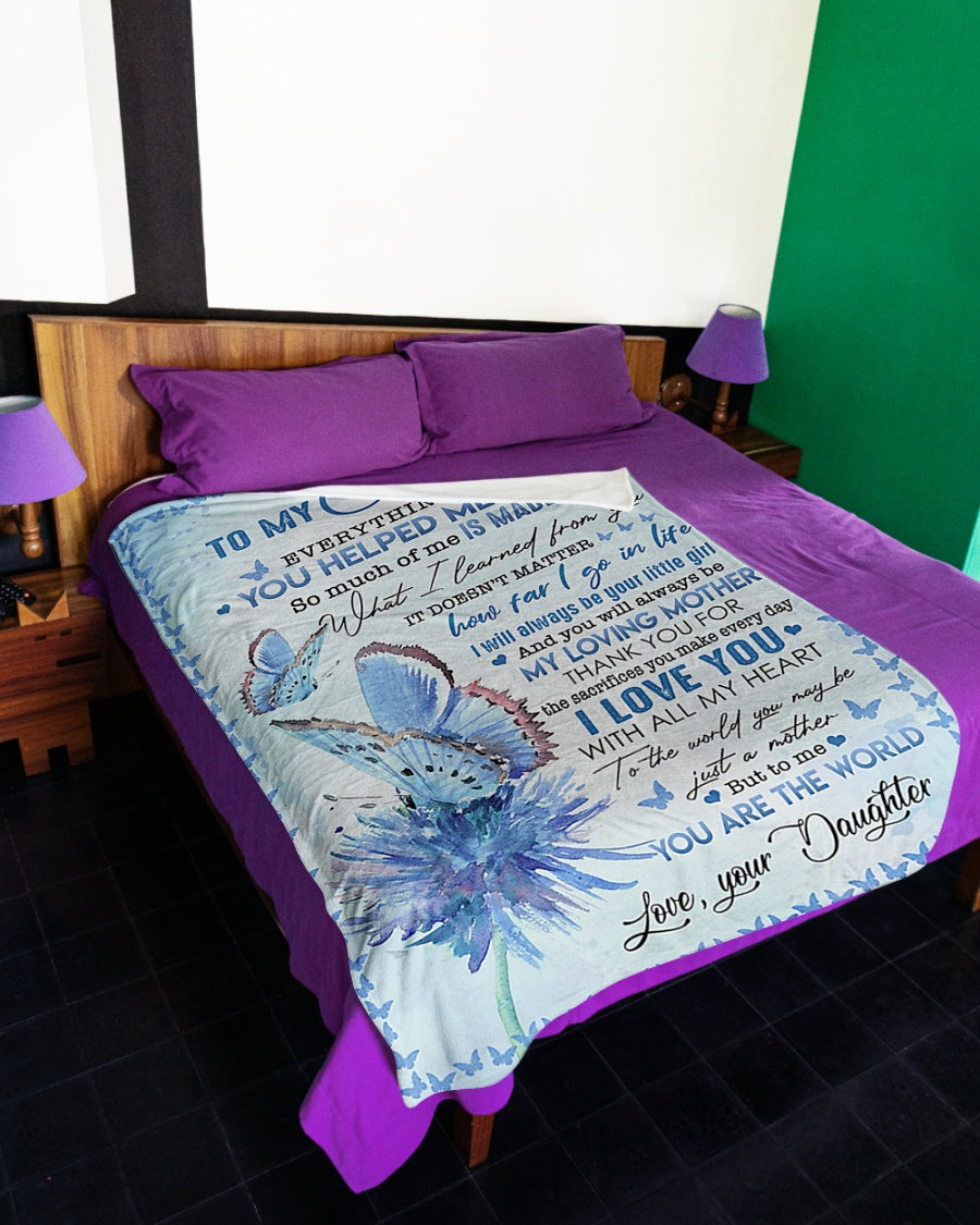 Butterfly Beloved Mother Message I Love You Flannel Blanket For Cozy Home Lounging And Gifting