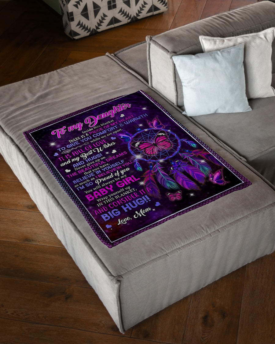 Butterfly It Is Full Of Love Daughter Gift Flannel Blanket For Living Room And Bedroom Styling