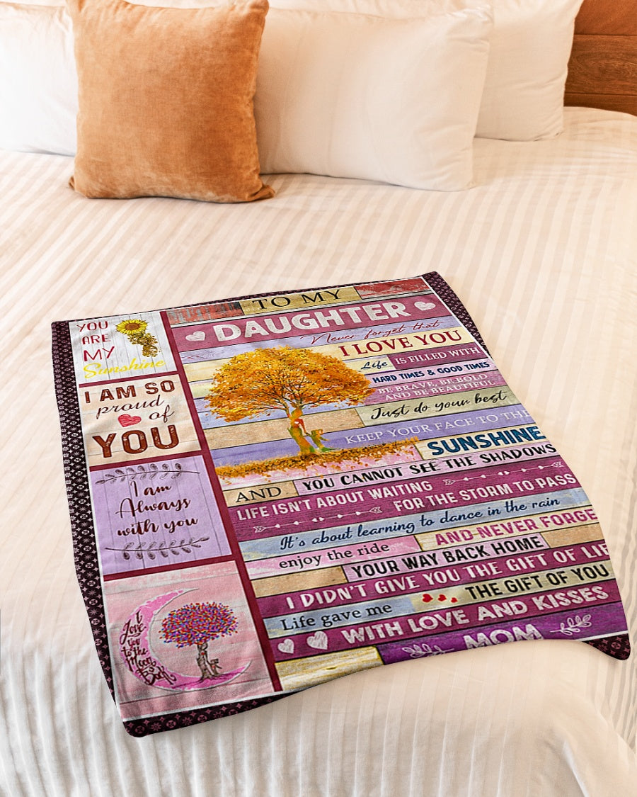 Family Love The Gift Of Life Daughter Gift Flannel Blanket For Soft Bed Couch And Home Comfort